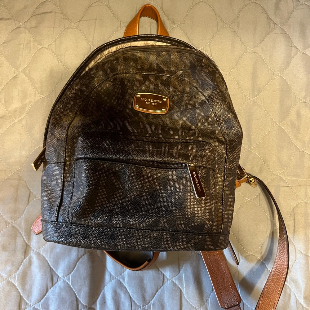 Michael Kors Black and Brown Backpack
